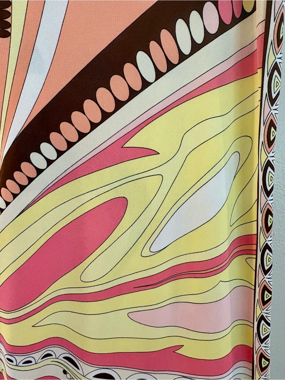 Auth Emilio Pucci Vibrant Abstract Print Wide Leg Jersey Knit Pants IT 44/US 10 - Picture 5 of 11